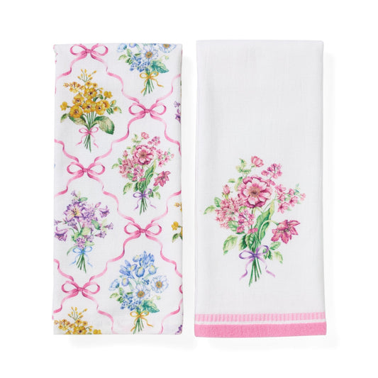 Lenox Bouquet Ribbon Kitchen Towels, Set of 2