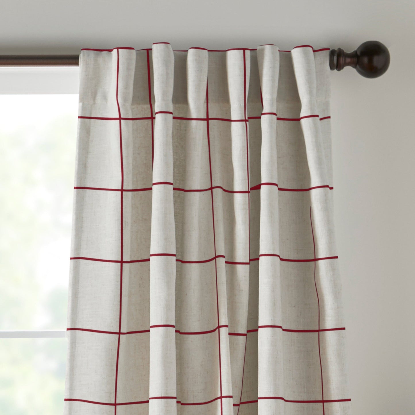 Panel de cortina opaca para ventana Brighton Windowpane a cuadros