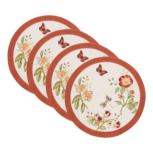 Lenox Butterfly Meadow Fall Embroidered Placemats, Set of 4