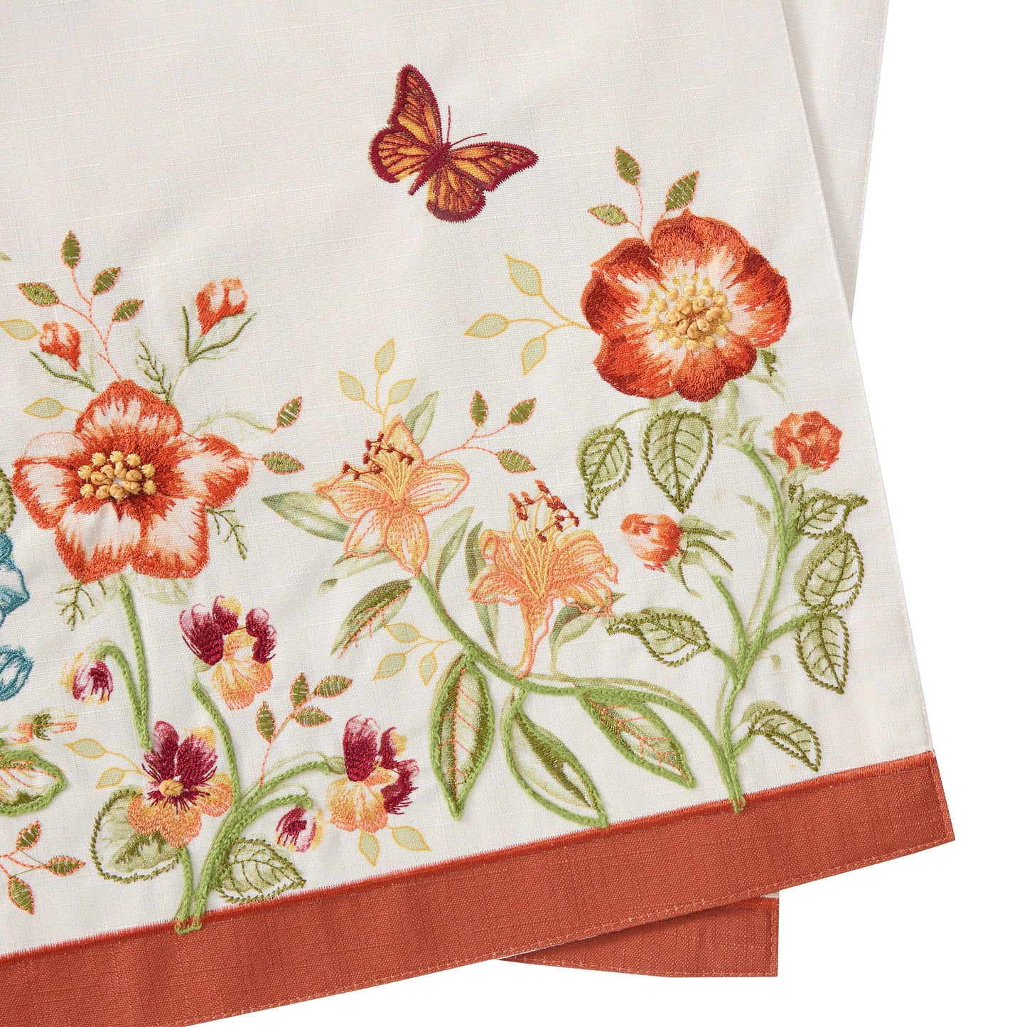 Lenox Butterfly Meadow Fall Embroidered Table Runner, 14"x72"