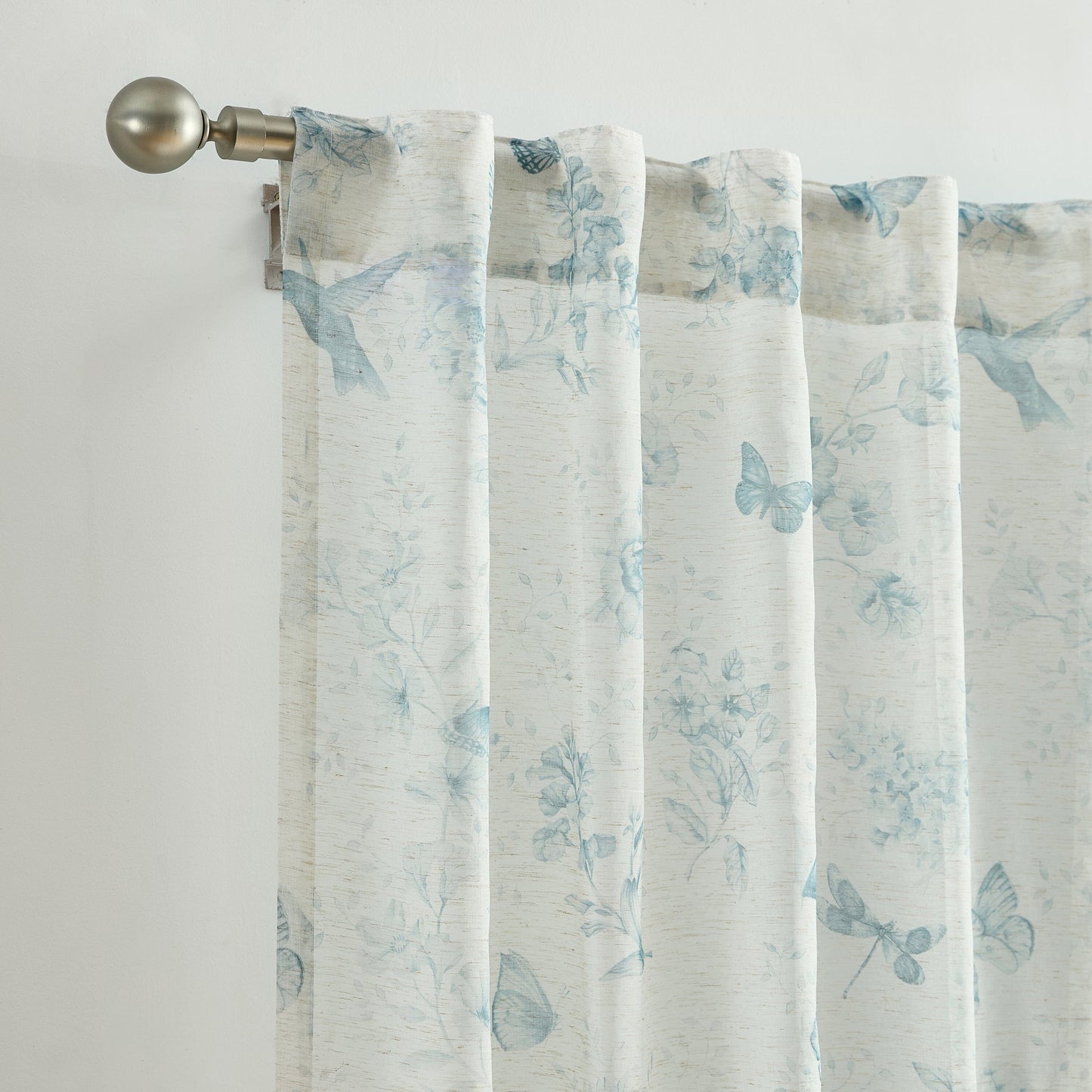 Lenox Butterfly Meadow Toile Printed Window Curtain