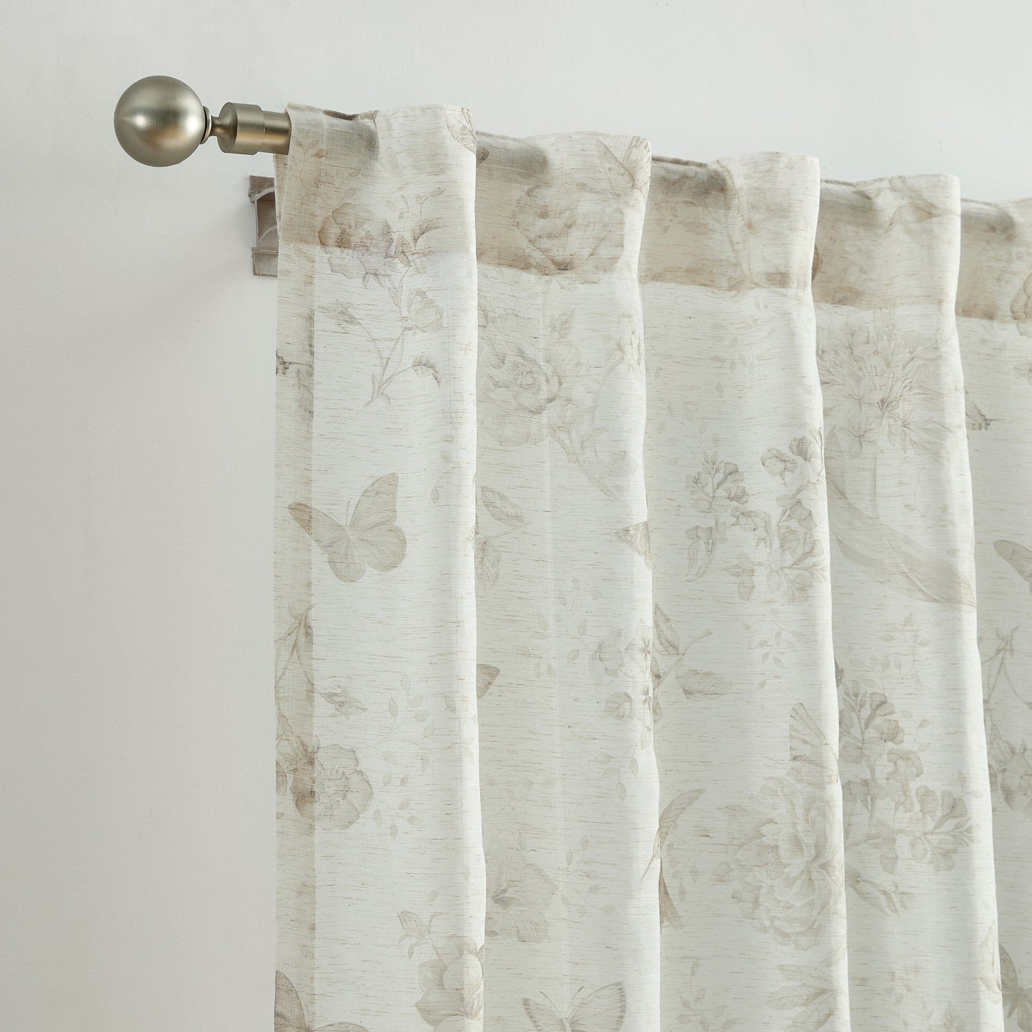 Lenox Butterfly Meadow Toile Printed Window Curtain