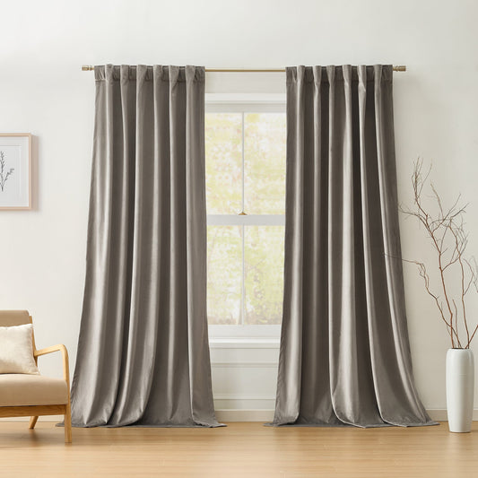 Camille Velvet Curtain Panel, Set of 2