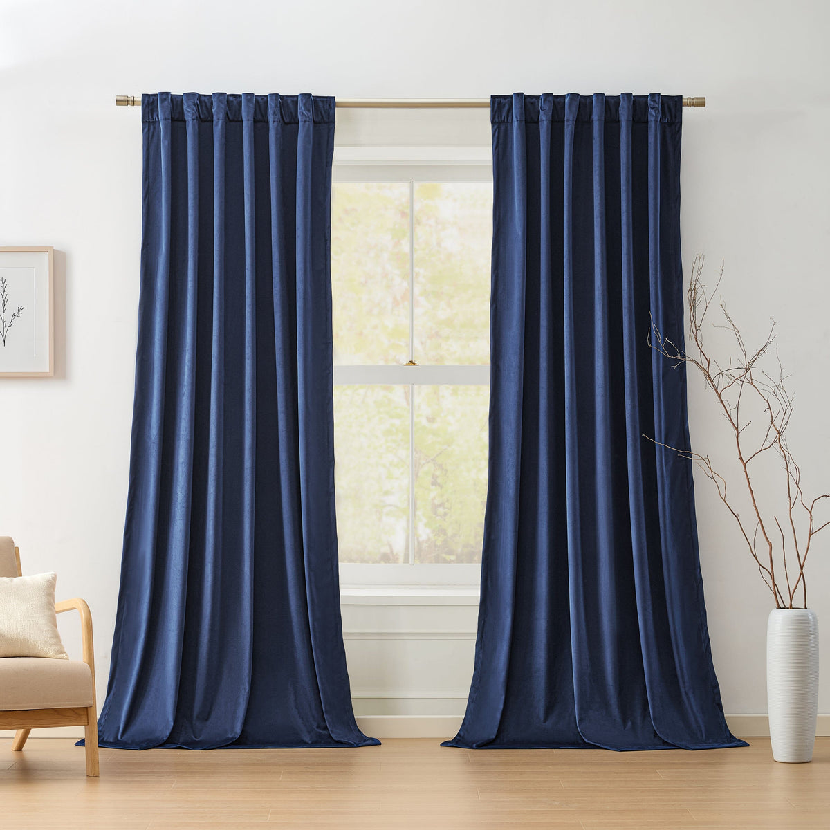 Camille Velvet Curtain Panel, Set of 2