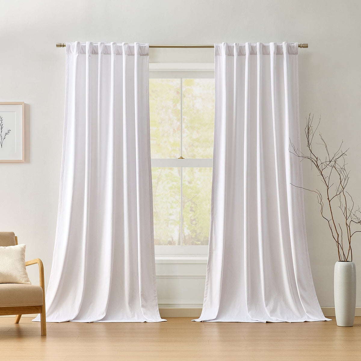 Camille Velvet Curtain Panel, Set of 2