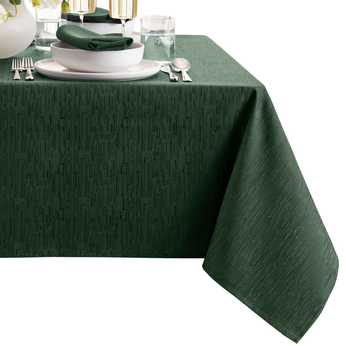 Mantel continental resistente al agua y a las manchas de textura sólida