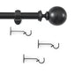 Cordelia 1" Window Drapery Single Curtain Rod with Globe Ball Finial