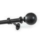 Cordelia 1" Window Drapery Single Curtain Rod with Globe Ball Finial