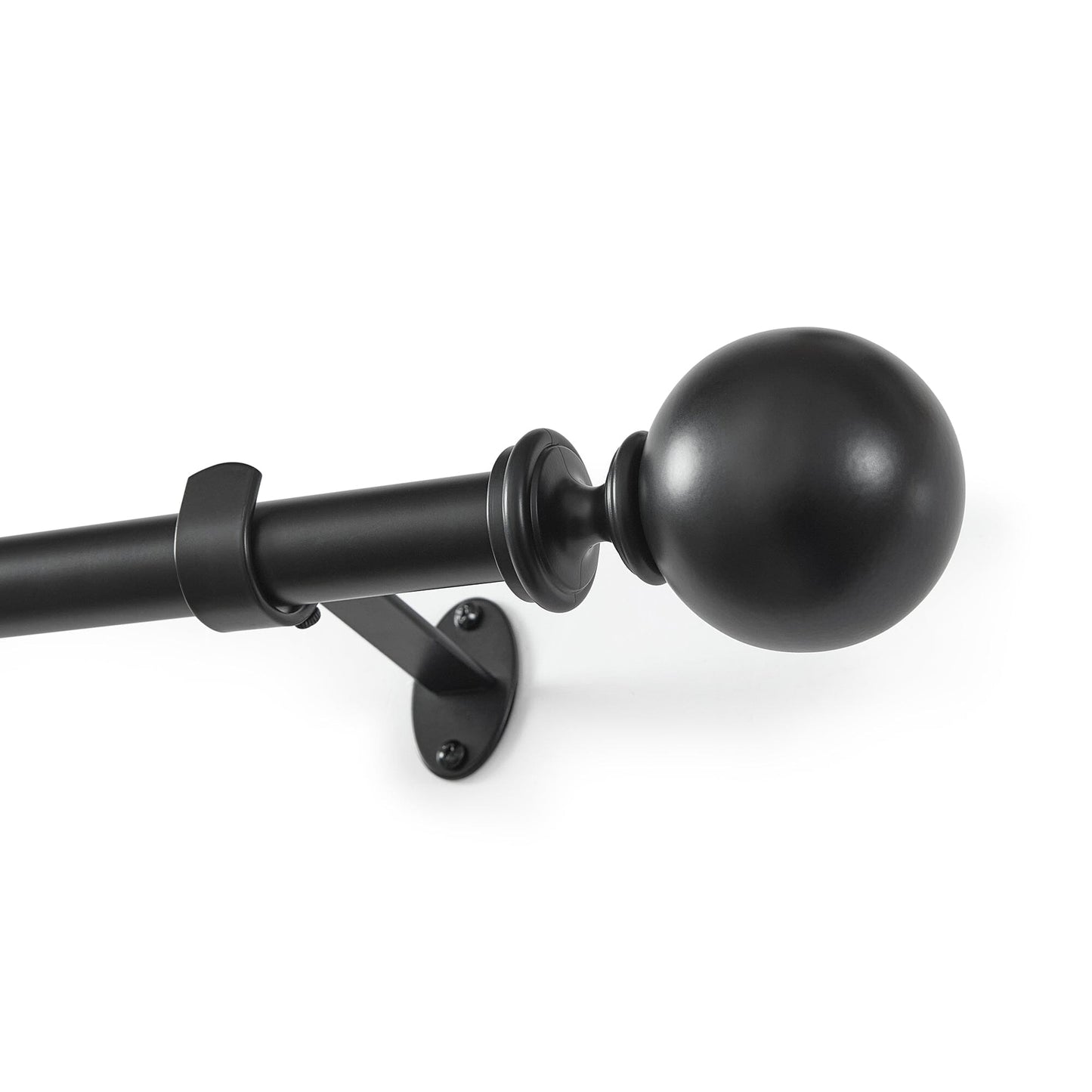 Cordelia 1" Window Drapery Single Curtain Rod with Globe Ball Finial