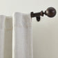 Cordelia 1" Window Drapery Single Curtain Rod with Globe Ball Finial