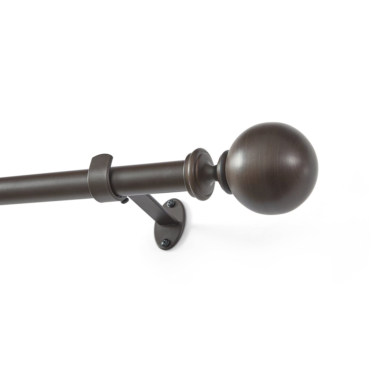 Cordelia 1" Window Drapery Single Curtain Rod with Globe Ball Finial