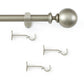 Cordelia 1" Window Drapery Single Curtain Rod with Globe Ball Finial