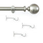 Cordelia 1" Window Drapery Single Curtain Rod with Globe Ball Finial