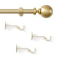 Cordelia 1" Window Drapery Single Curtain Rod with Globe Ball Finial