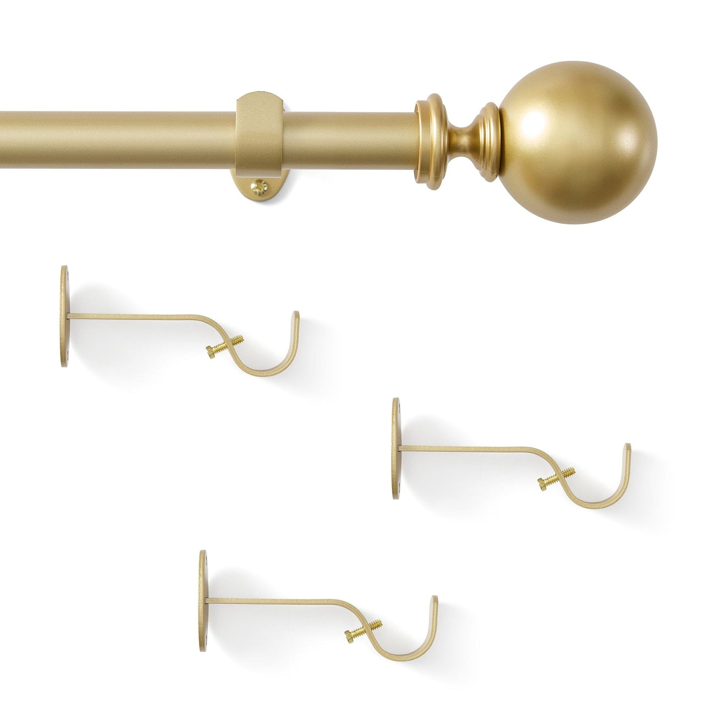Cordelia 1" Window Drapery Single Curtain Rod with Globe Ball Finial