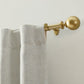 Cordelia 1" Window Drapery Single Curtain Rod with Globe Ball Finial