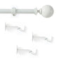 Cordelia 1" Window Drapery Single Curtain Rod with Globe Ball Finial