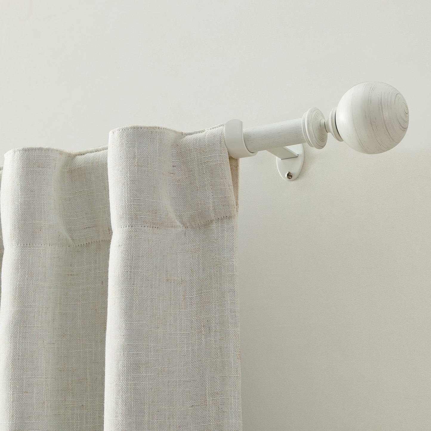 Cordelia 1" Window Drapery Single Curtain Rod with Globe Ball Finial