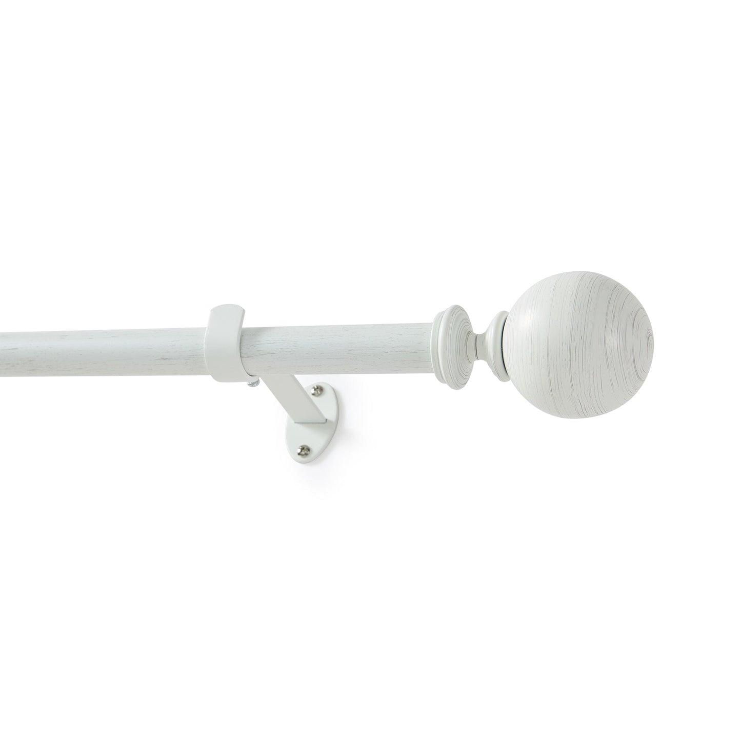 Cordelia 1" Window Drapery Single Curtain Rod with Globe Ball Finial