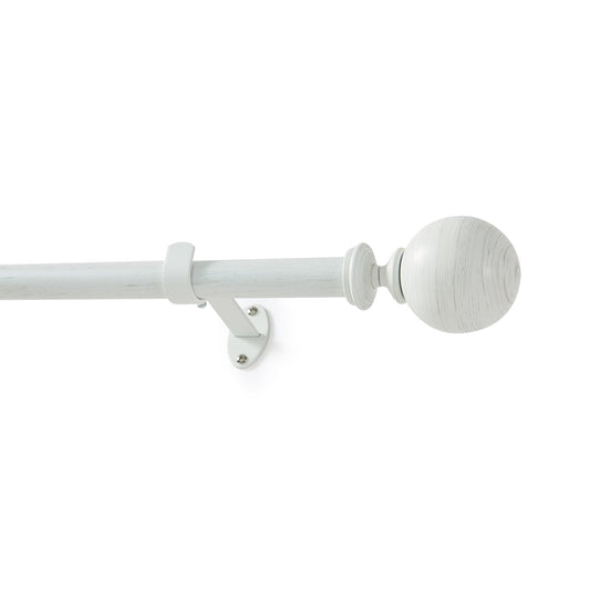 Cordelia 1" Window Drapery Single Curtain Rod with Globe Ball Finial