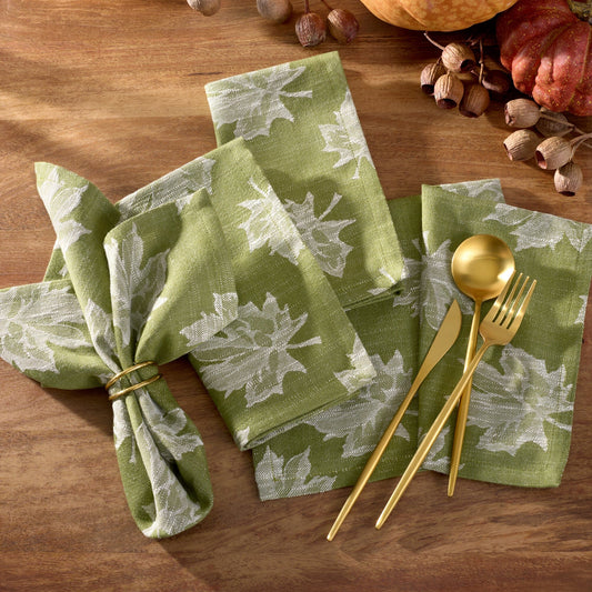 Falling Leaves Jacquard Napkins, Set of 8
