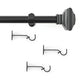 Florence 1" Window Drapery Single Curtain Rod with Stacked Square Finial