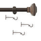 Florence 1" Window Drapery Single Curtain Rod with Stacked Square Finial