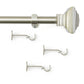 Florence 1" Window Drapery Single Curtain Rod with Stacked Square Finial