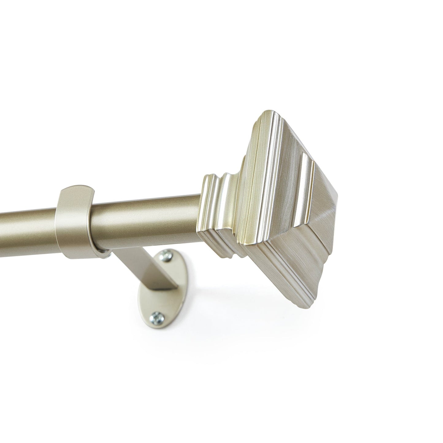 Florence 1" Window Drapery Single Curtain Rod with Stacked Square Finial