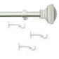 Florence 1" Window Drapery Single Curtain Rod with Stacked Square Finial