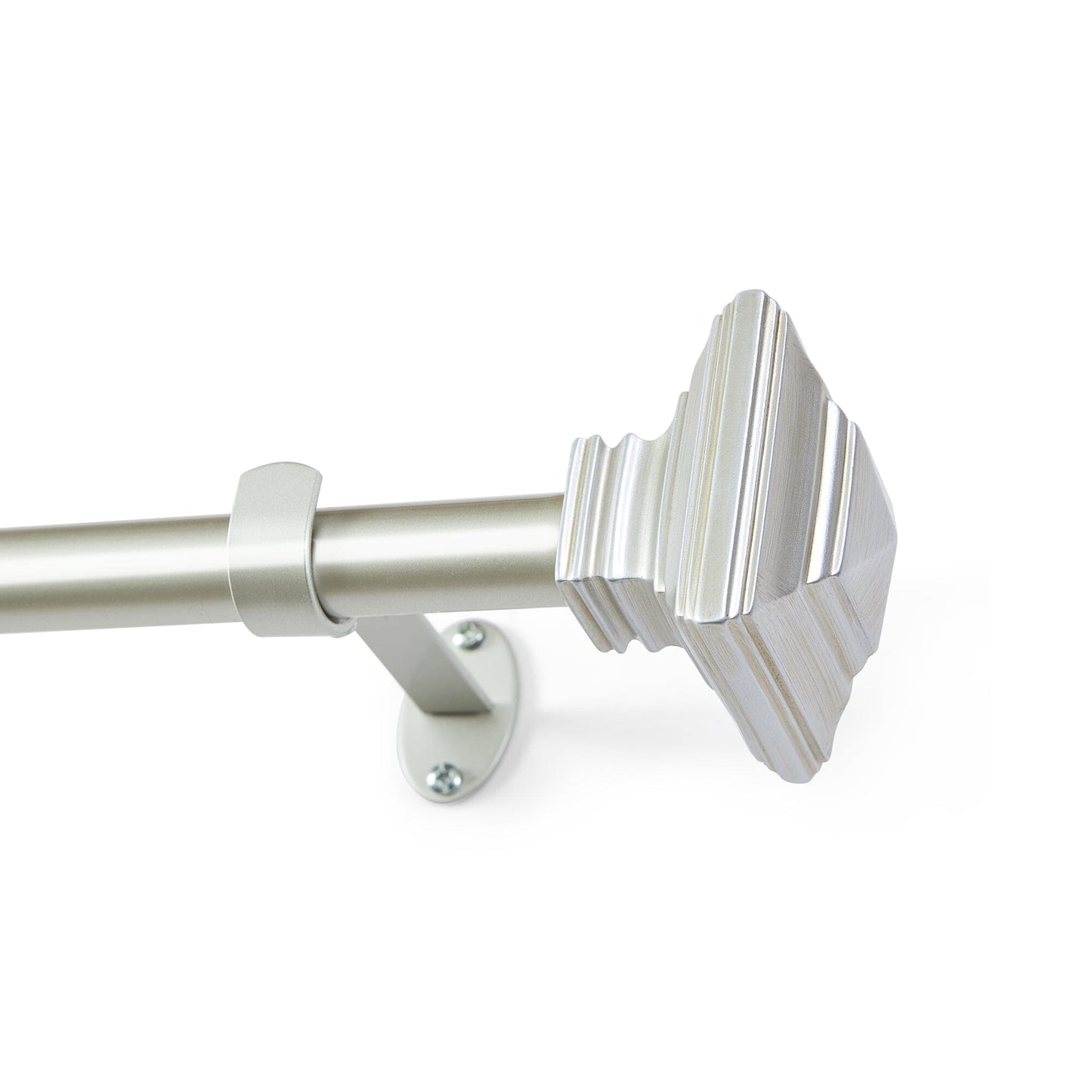 Florence 1" Window Drapery Single Curtain Rod with Stacked Square Finial