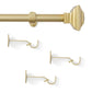 Florence 1" Window Drapery Single Curtain Rod with Stacked Square Finial
