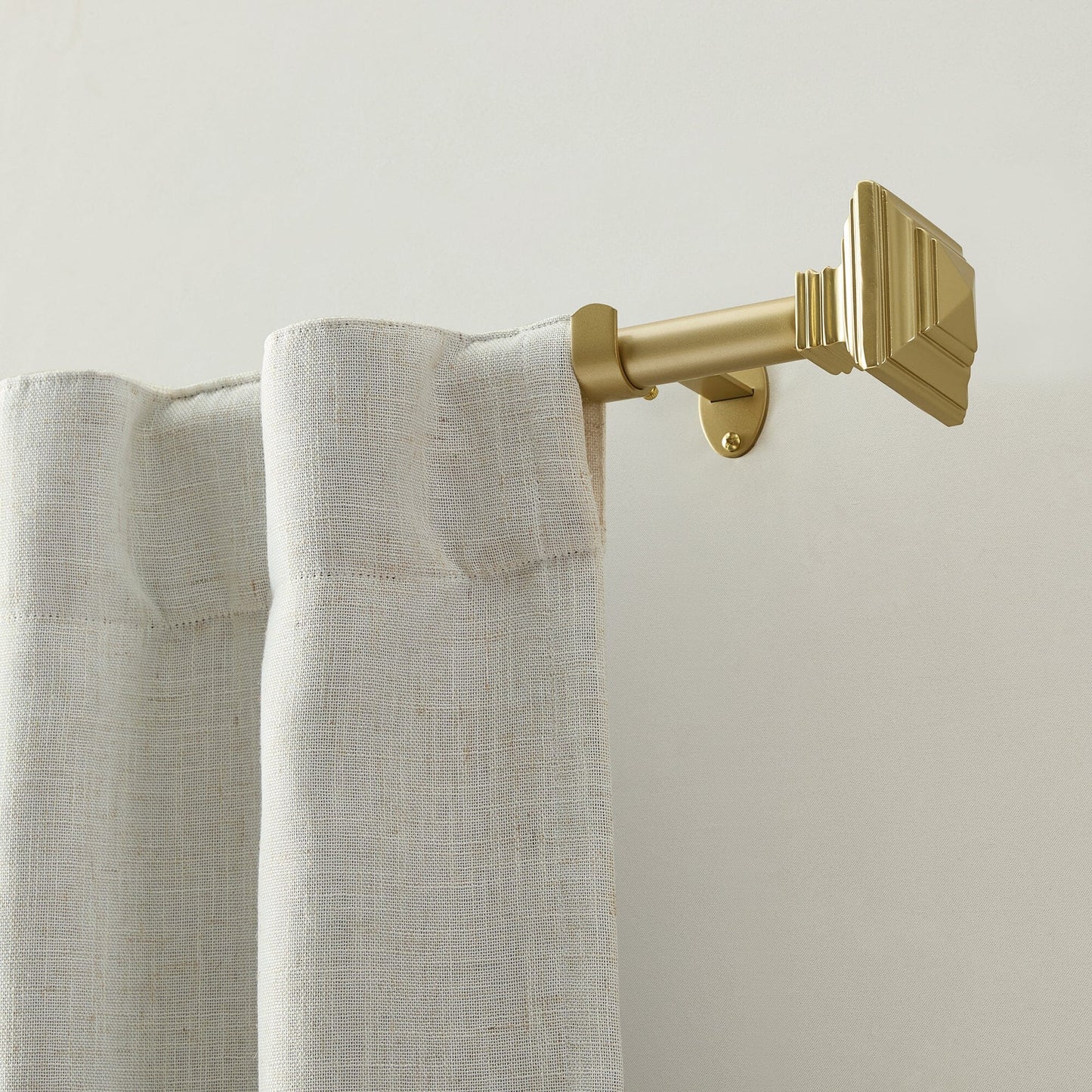 Florence 1" Window Drapery Single Curtain Rod with Stacked Square Finial