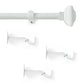 Florence 1" Window Drapery Single Curtain Rod with Stacked Square Finial
