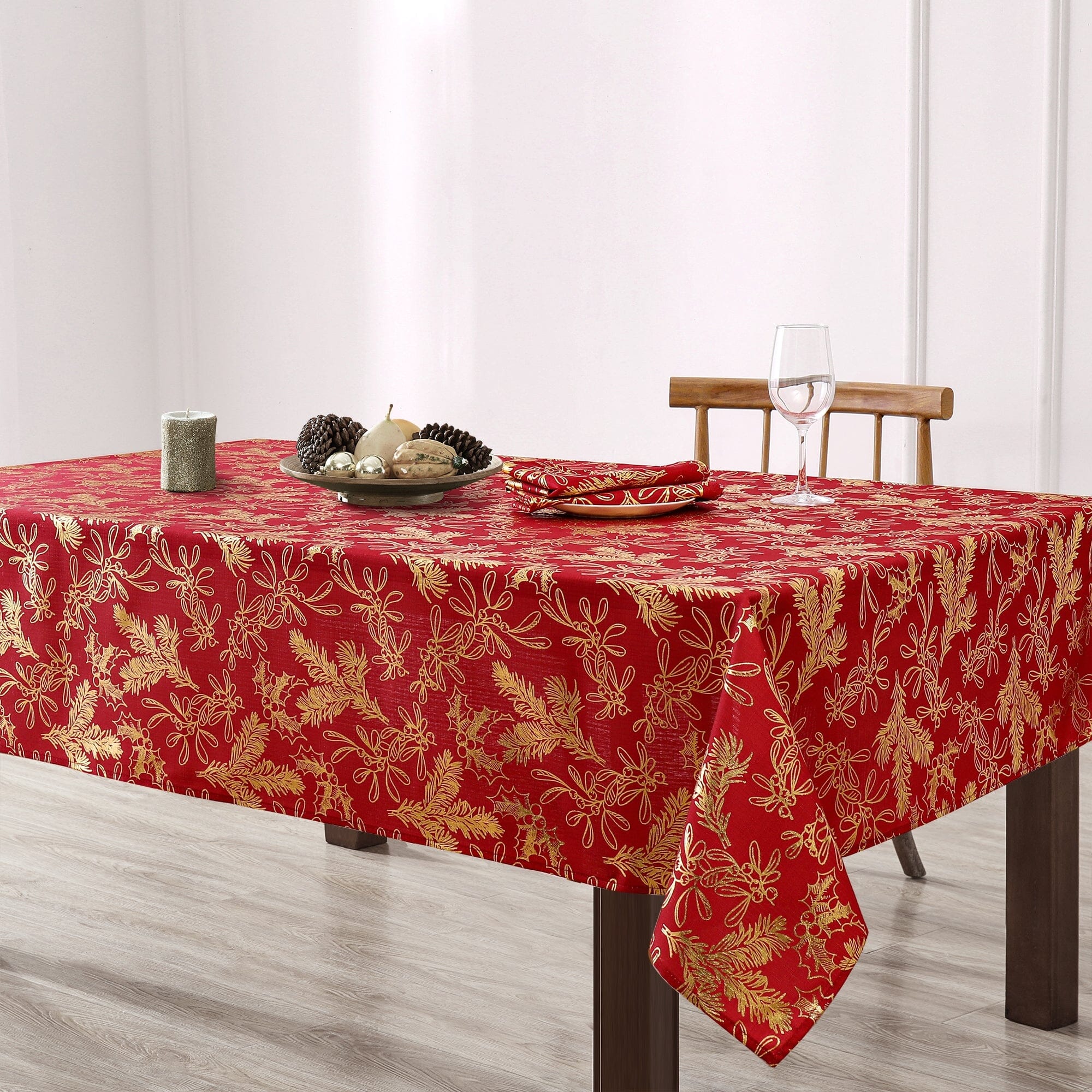 Foil Woodland Holiday Fabric Tablecloth – Threadmade Home