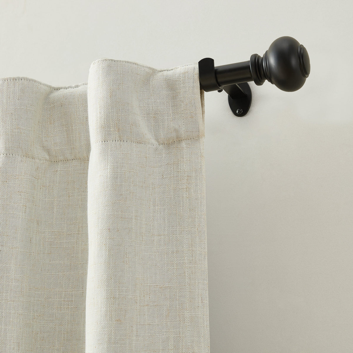 Greenwich 1” Single Curtain Rod with Spherical Ball Finial