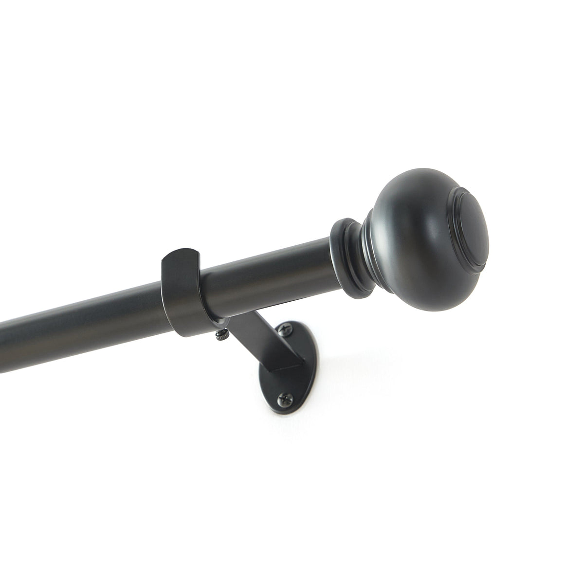 Greenwich 1” Single Curtain Rod with Spherical Ball Finial