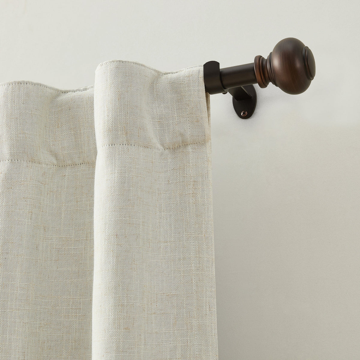 Greenwich 1” Single Curtain Rod with Spherical Ball Finial
