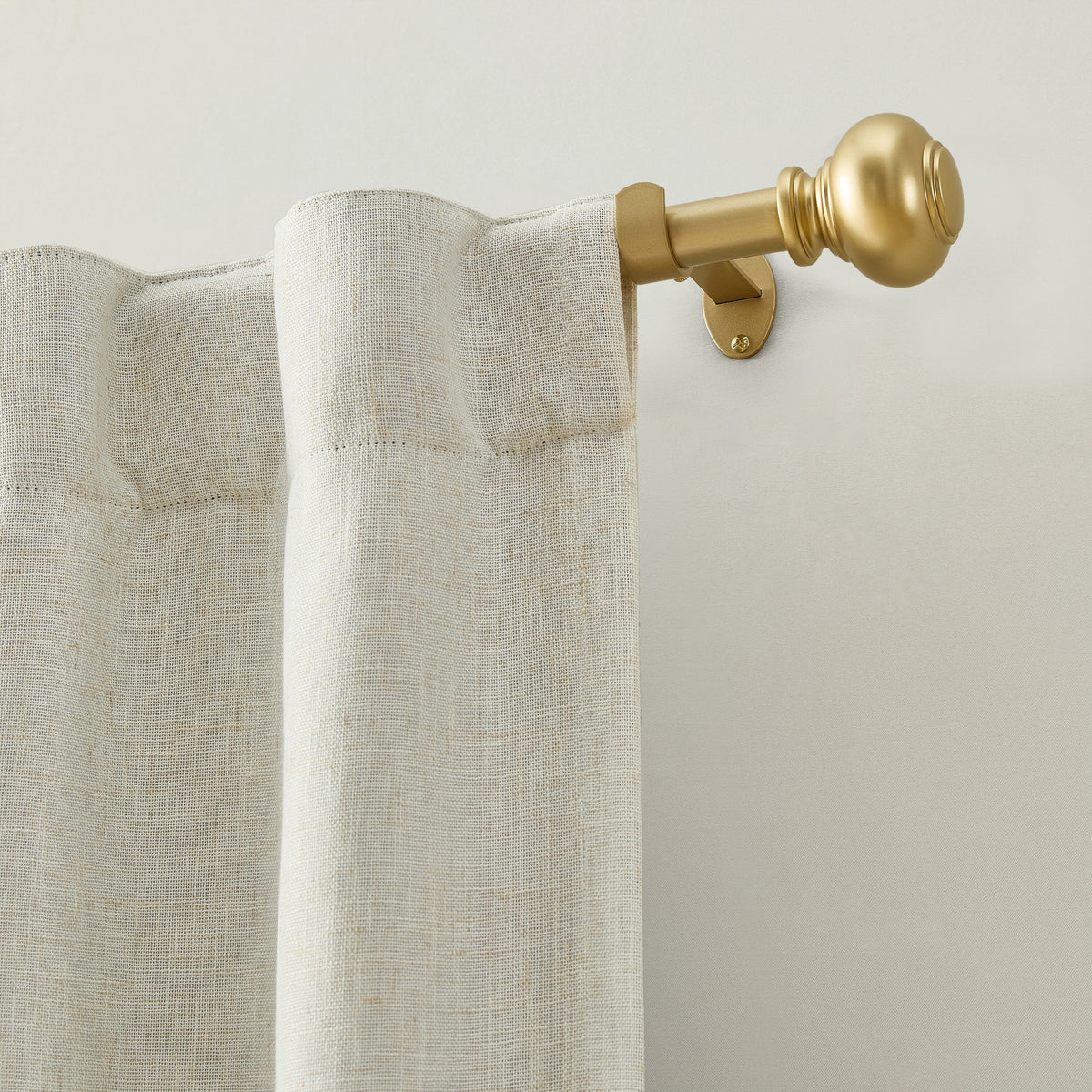 Greenwich 1” Single Curtain Rod with Spherical Ball Finial