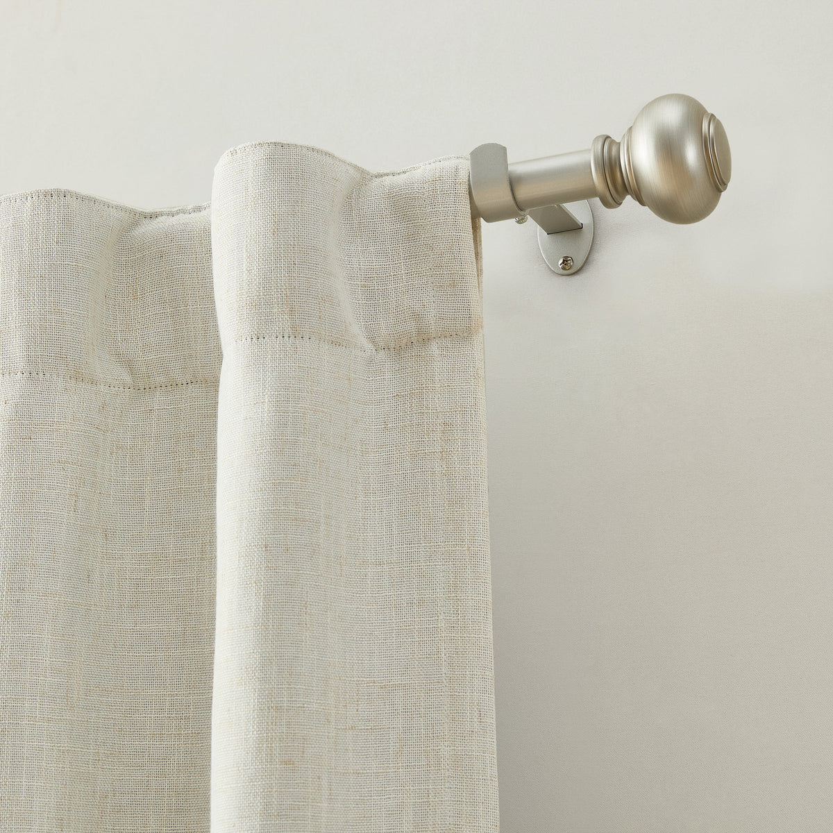 Greenwich 1” Single Curtain Rod with Spherical Ball Finial