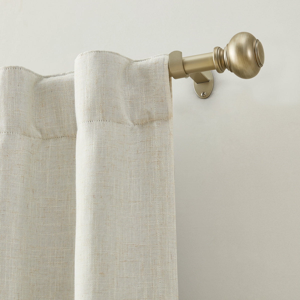 Greenwich 1” Single Curtain Rod with Spherical Ball Finial