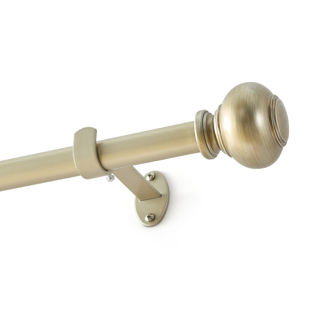 Greenwich 1” Single Curtain Rod with Spherical Ball Finial