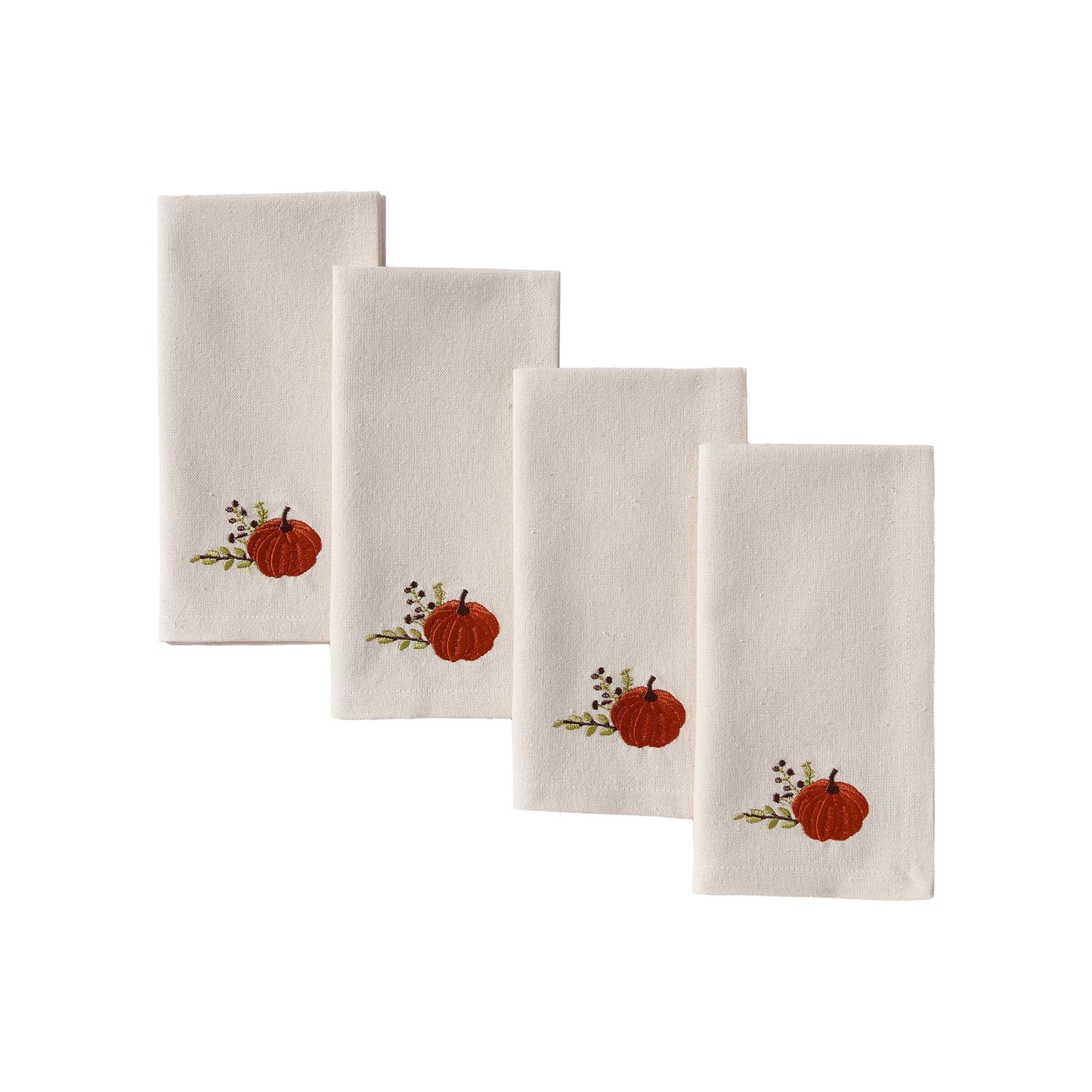 Lenox Harvest Pumpkins Embroidered Napkins, Set of 4