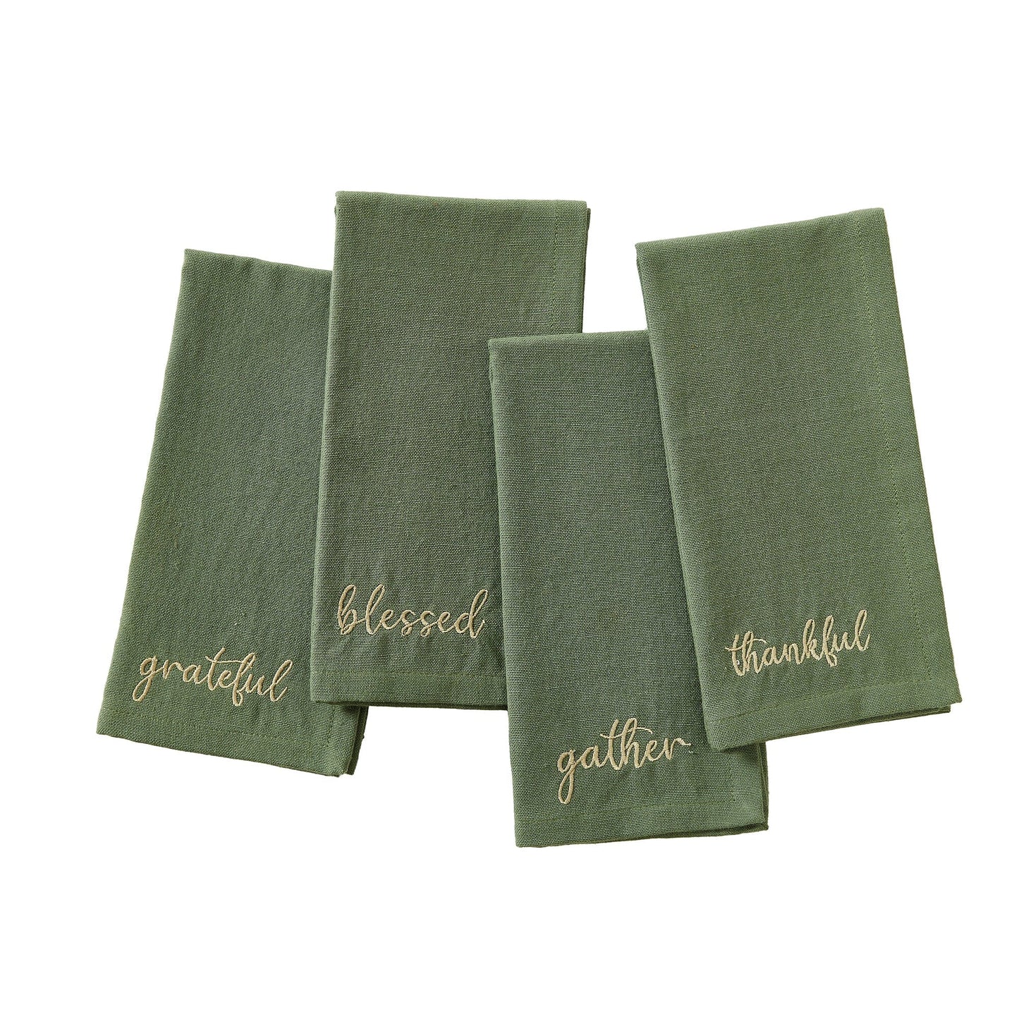 Servilletas bordadas Harvest Sentiment, juego de 4