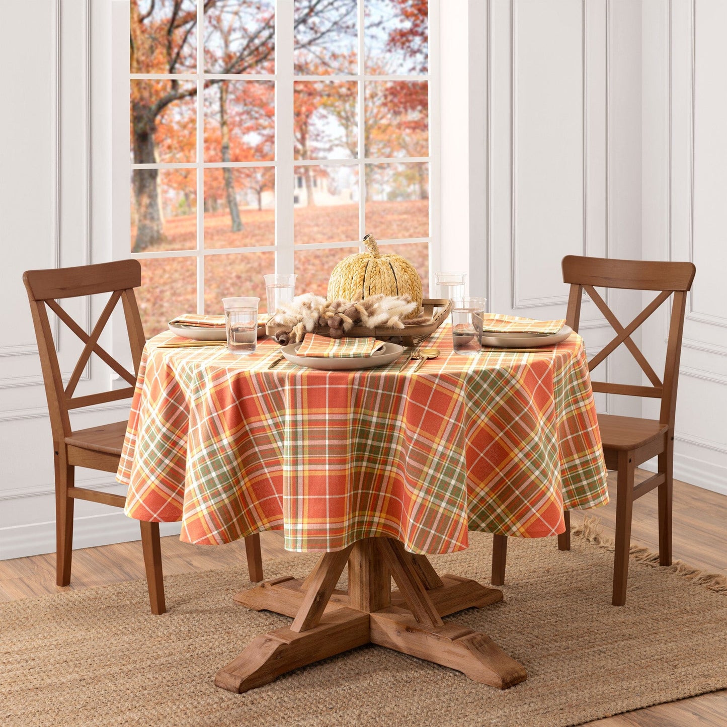 Hawley Plaid Harvest Cotton Tablecloth