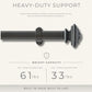 Lenox Madrid 1” Single Curtain Rod with Sculptural Stacked Square Finial Design