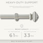 Lenox Madrid 1” Single Curtain Rod with Sculptural Stacked Square Finial Design