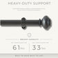 Lenox Manor 1” Single Curtain Rod with Rounded Globe Finial Design