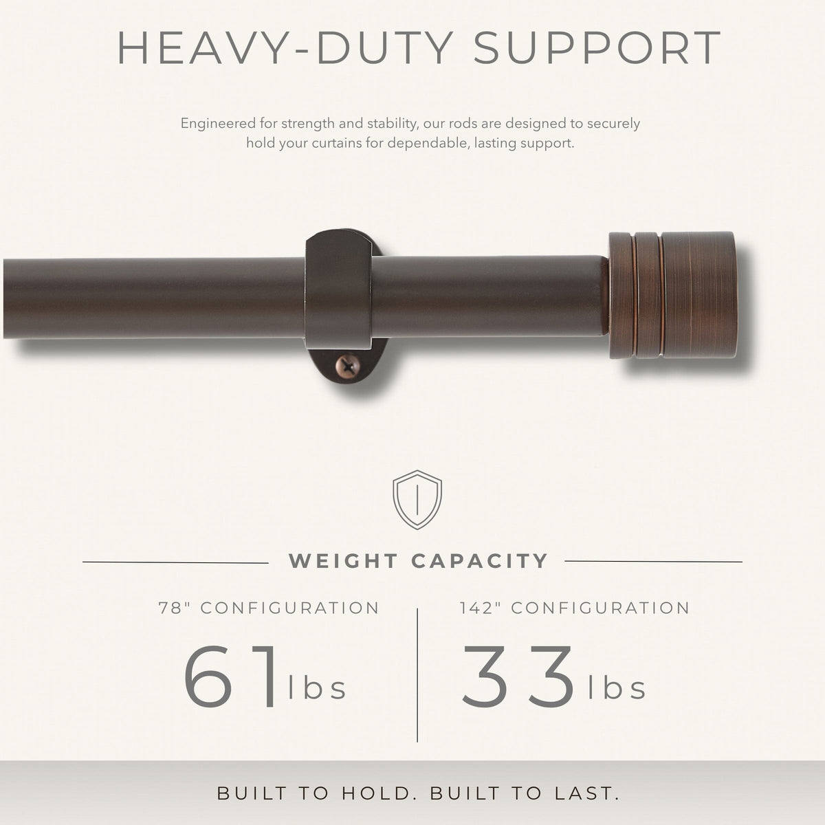 Lenox Verona 1” Single Curtain Rod with Cylinder End Cap Finial Design