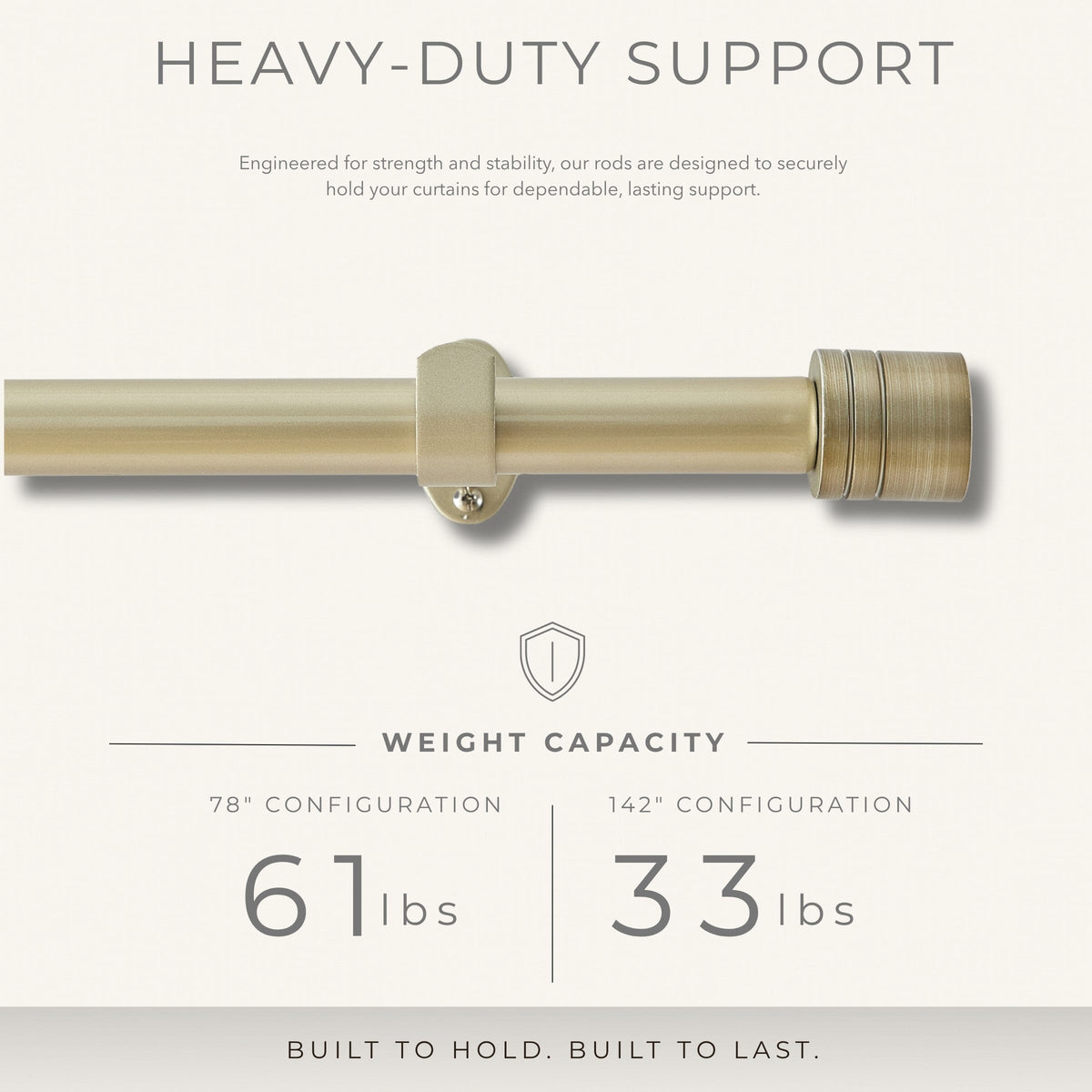 Lenox Verona 1” Single Curtain Rod with Cylinder End Cap Finial Design